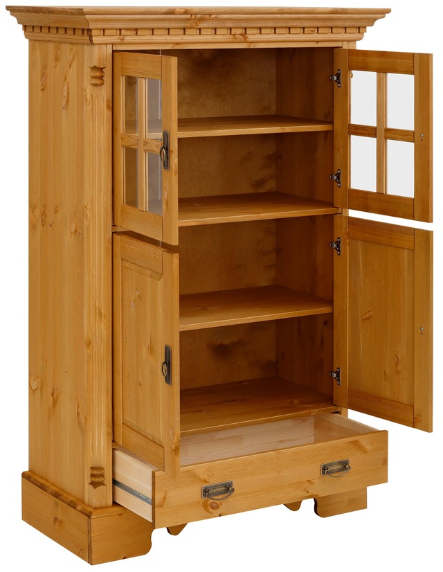 Home affaire Highboard »Milan« Vitrine, Breite 102 cm, Massivholz, FSC®-zertifiziert