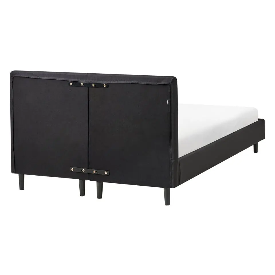 FITOU - Tweepersoonsbed - Zwart - 120 x 200 cm - Polyester