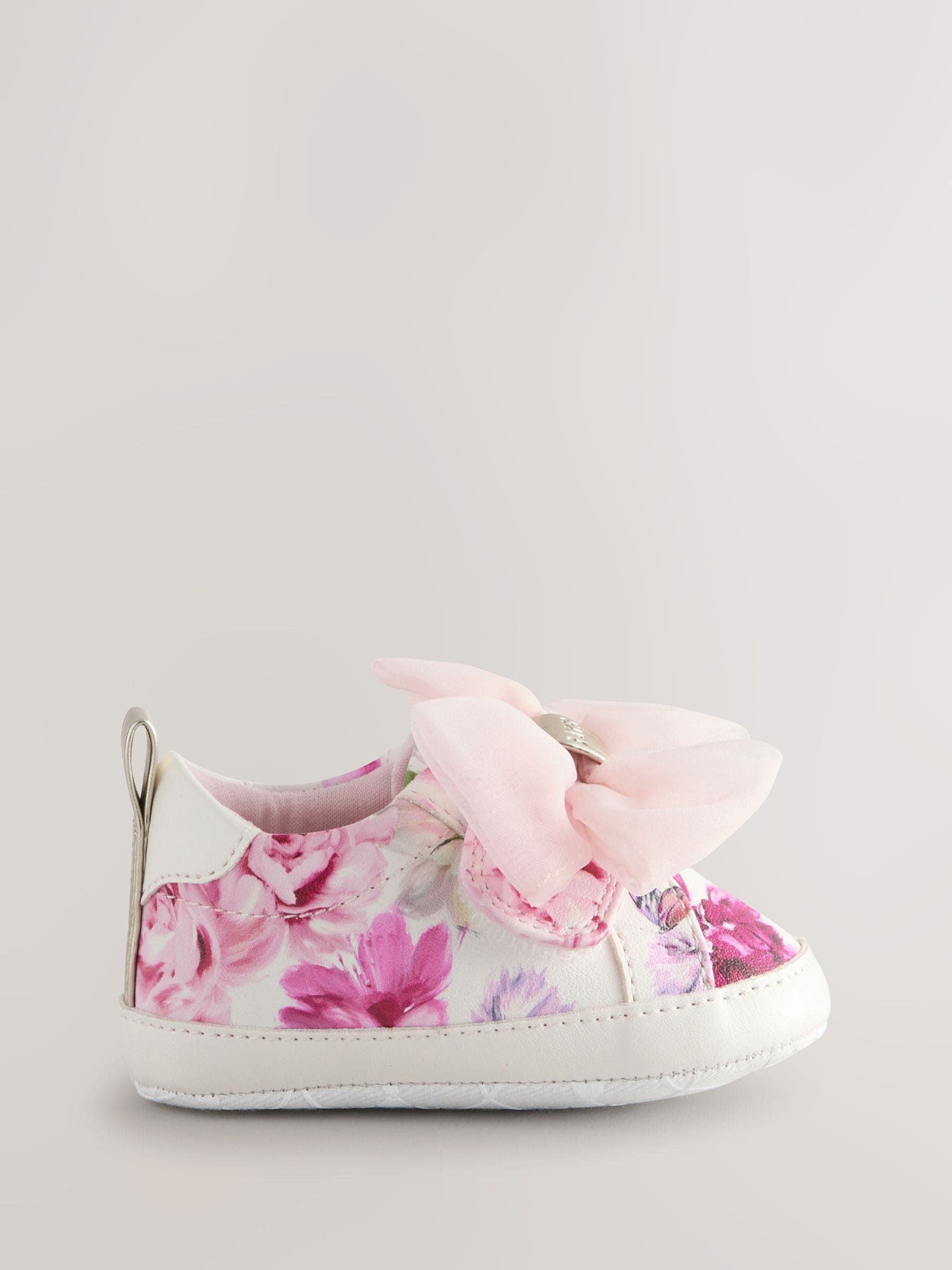 Felroze / wit - Baker by Ted Baker - Organza strik Padders trainers voor babymeisjes