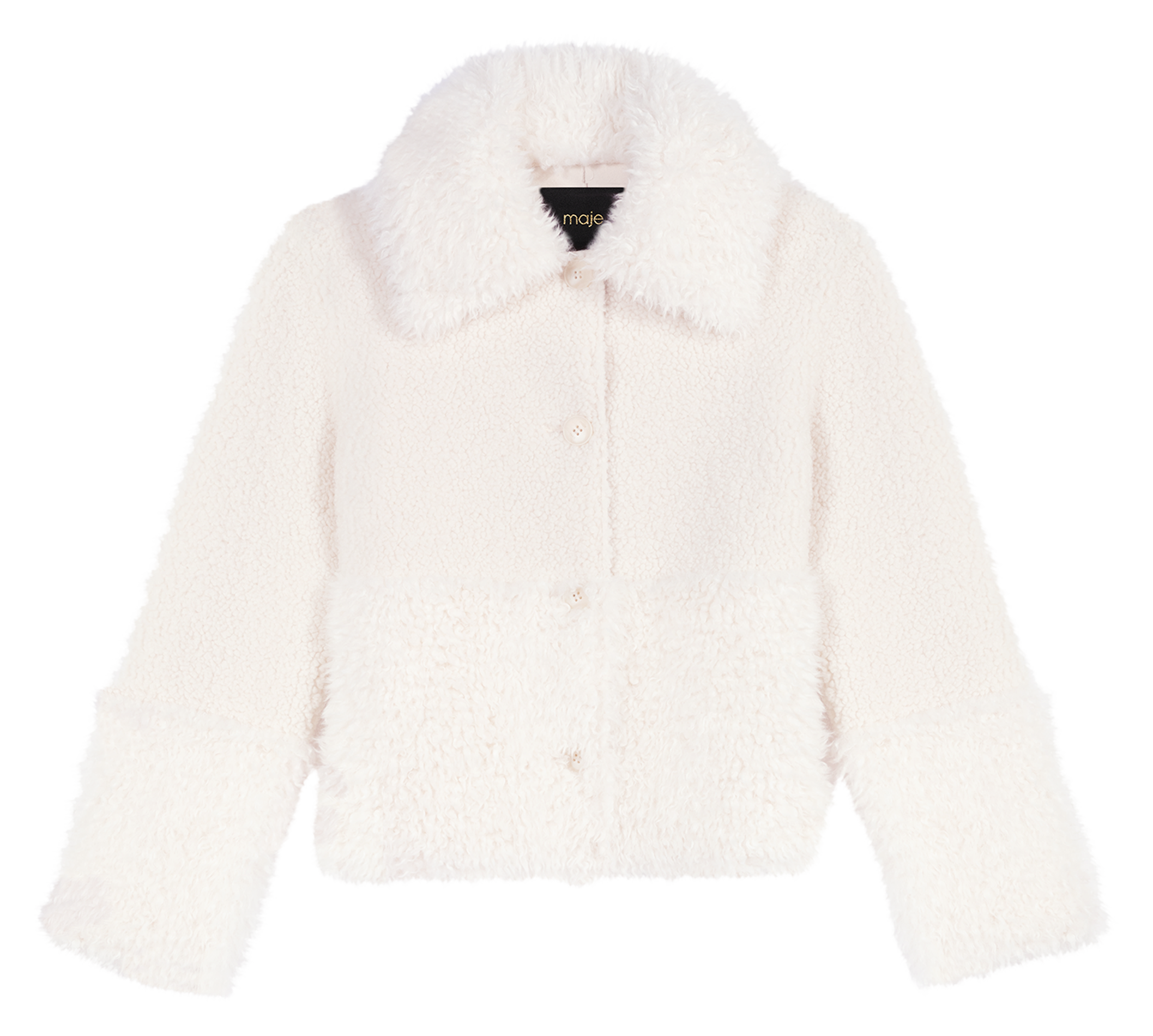 Veste molletonnée à col classique | Beige