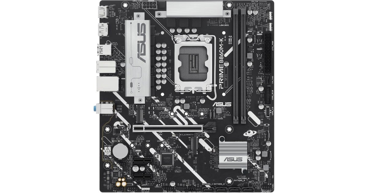ASUSPRIME B860M-K socket 1851 moederbord  (2.5 Gb-LAN, Sound, µATX)