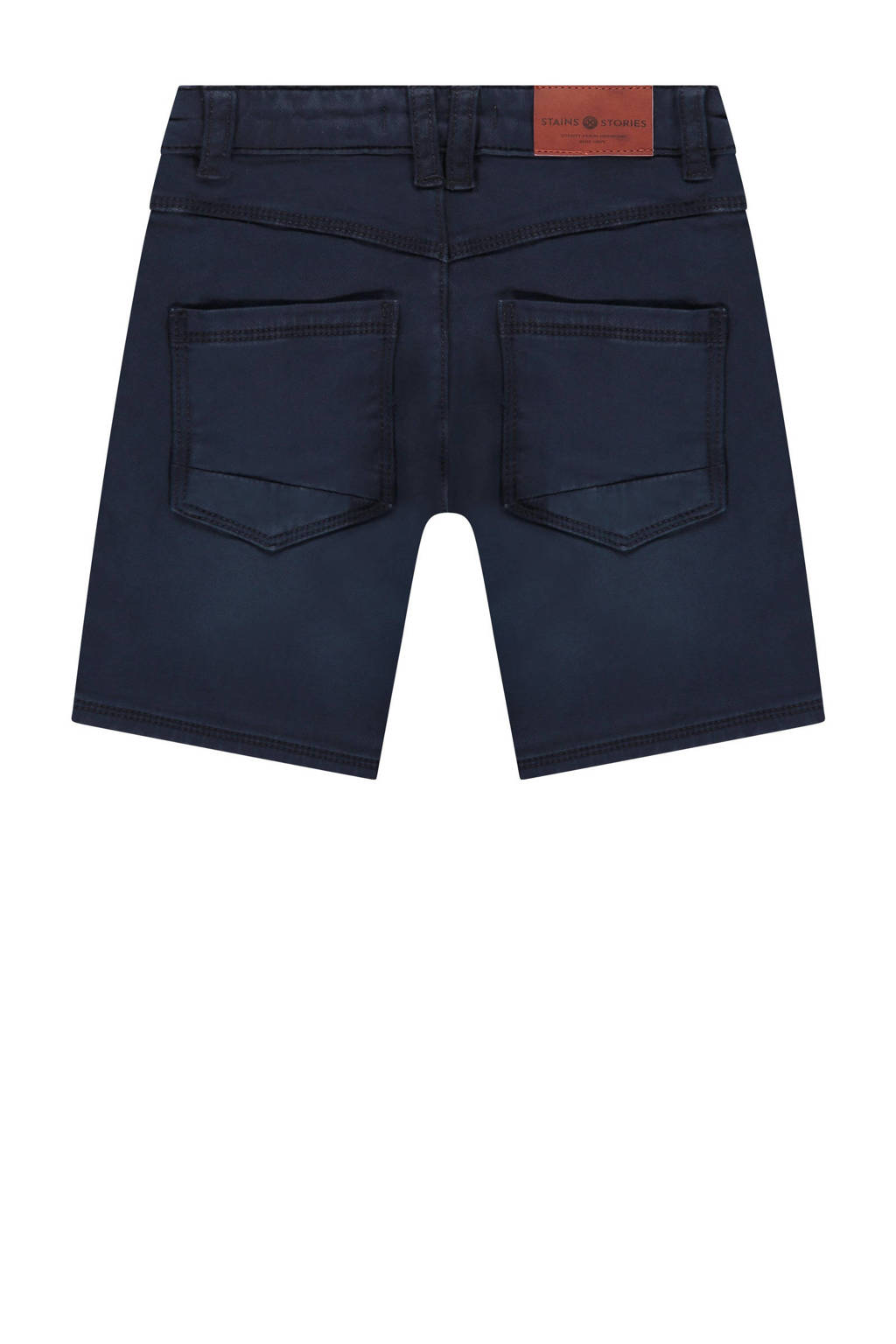 Stains&Stories casual short donkerblauw