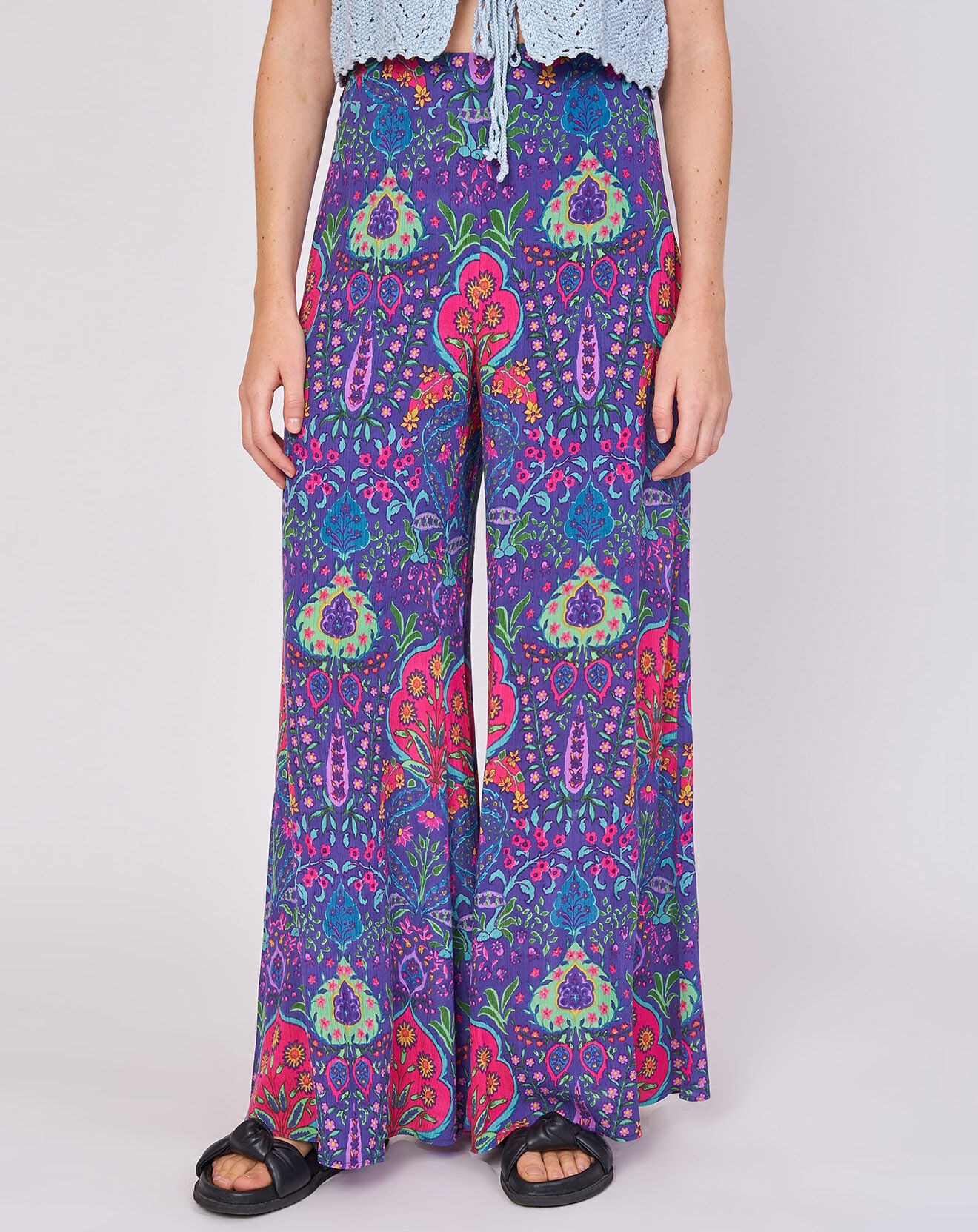 Derhy Pantalon Joliflor imprimé marine