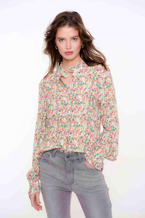 Geisha ecru dames blouse
