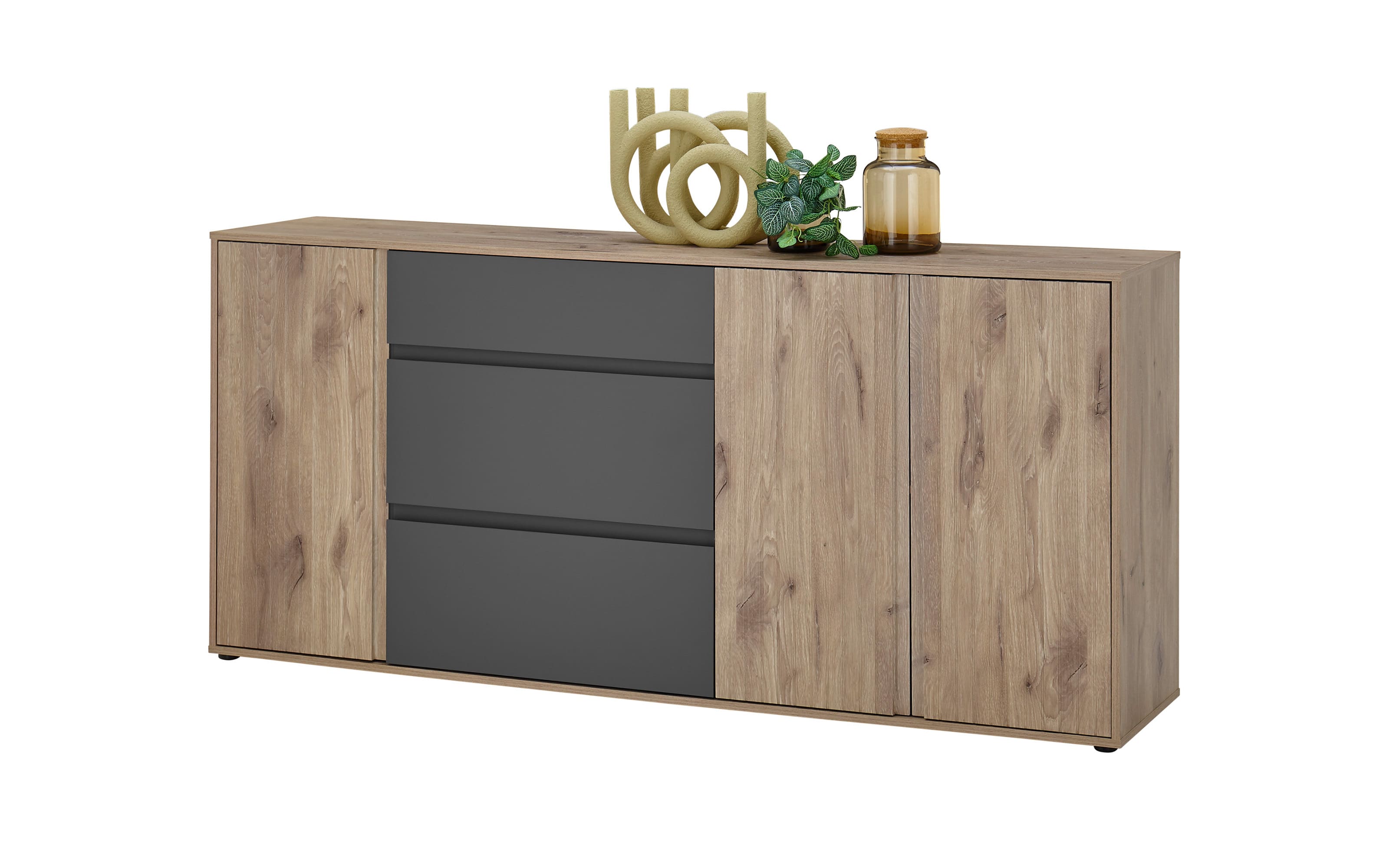 Sideboard Novara, Viking Eiche-Nachbildung/grau