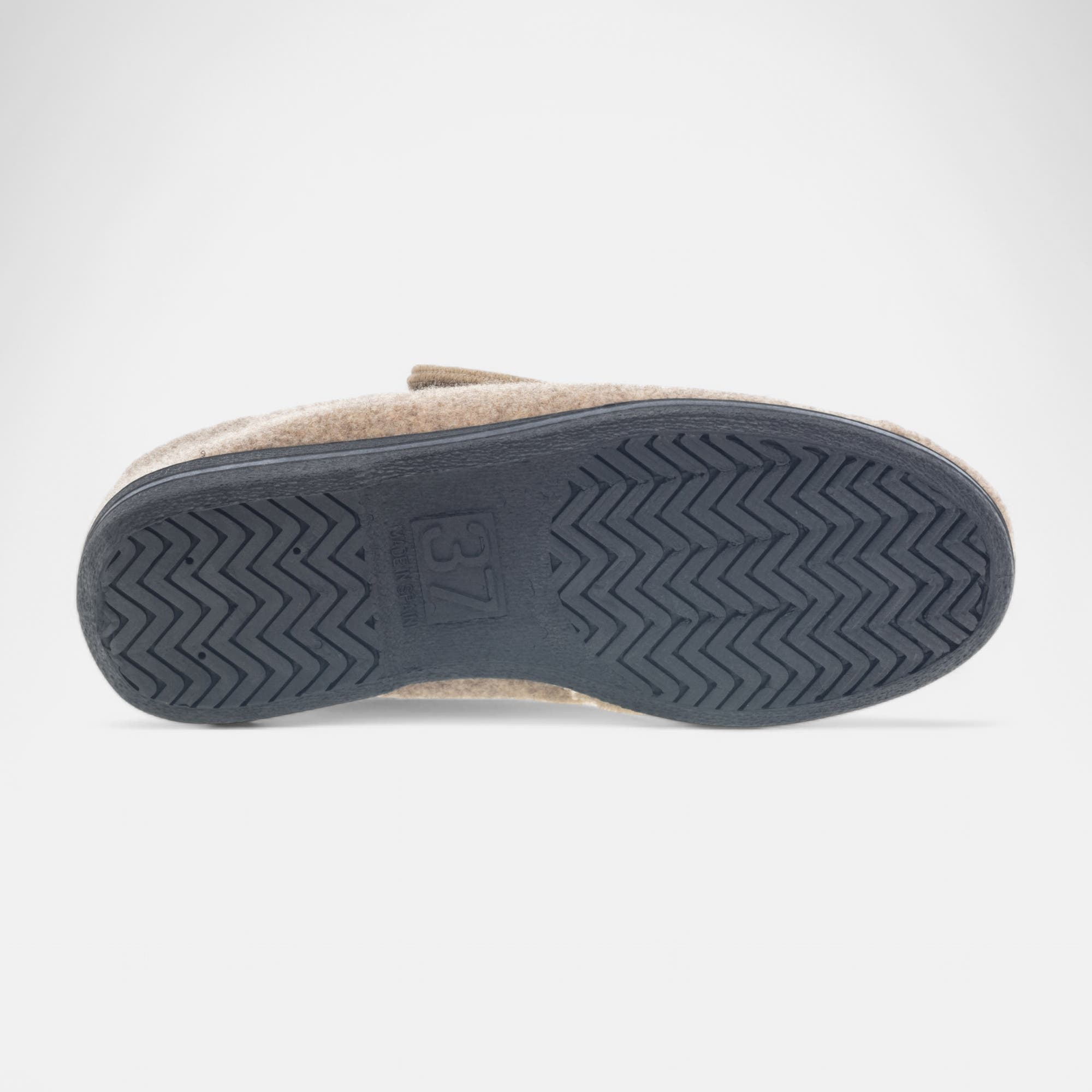 Pantoufles attaches velcros Femme beige