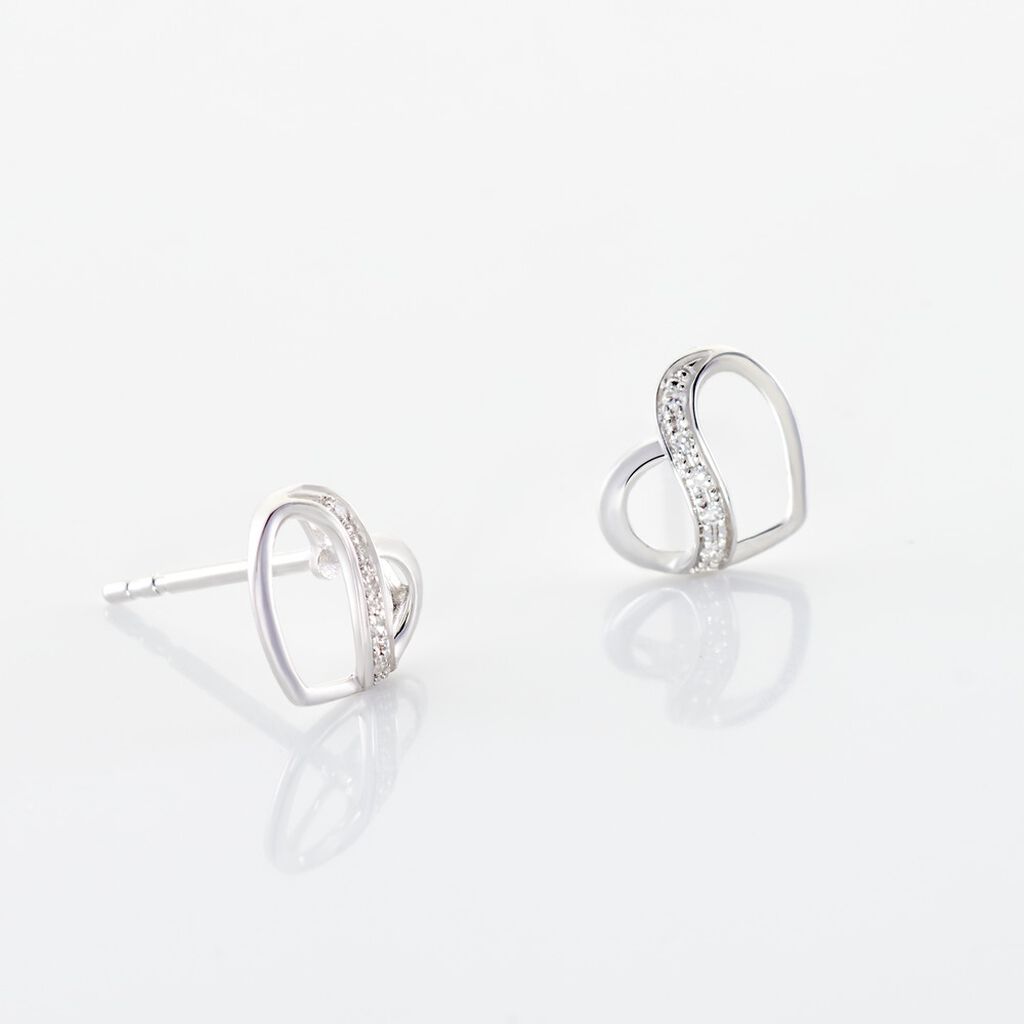 Boucles D'oreilles Puces Or Blanc Juliane Diamants