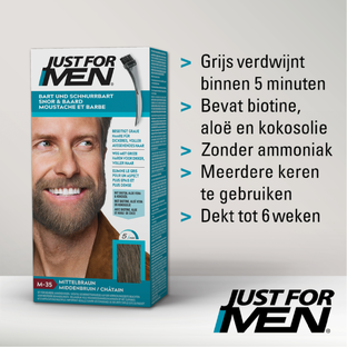 Just For Men Snor & Baard  Haarkleuring - M35 Middenbruin 1ST