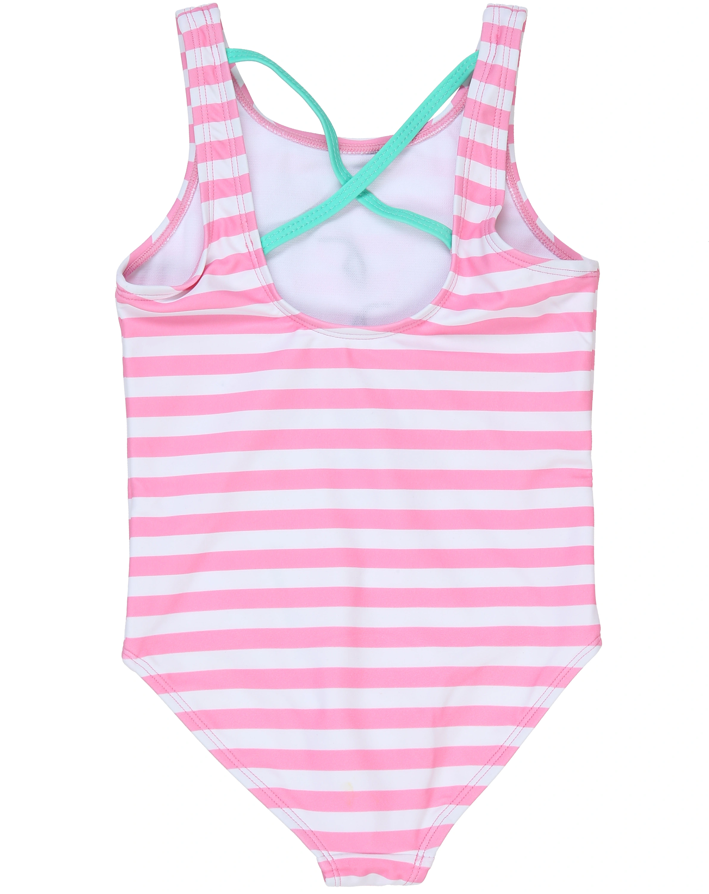 Badeanzug FLAMINGO gestreift in pink/weiß