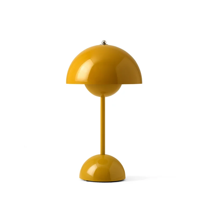 &Tradition - Flowerpot Akku Tischleuchte VP9 mit magnetischem Ladekabel, glänzend, senf