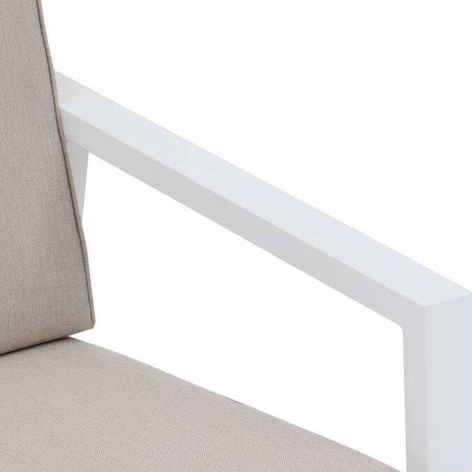 Canapé de jardin PAVANE Beige ficelle & Blanc