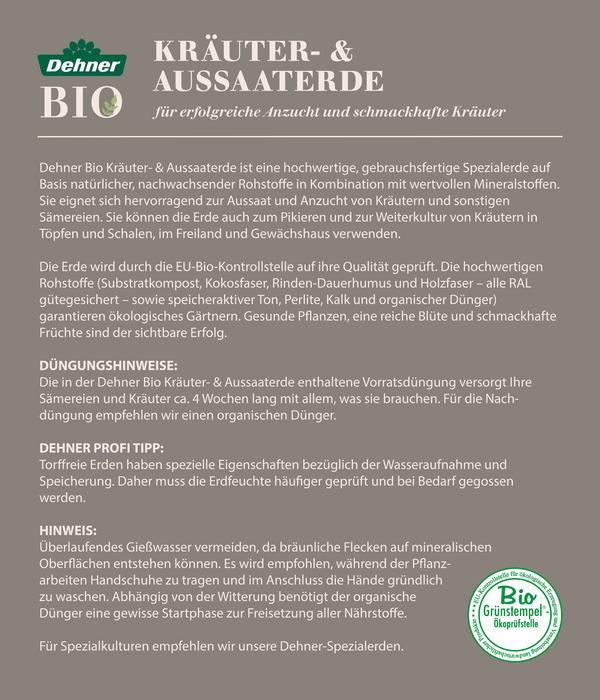 Dehner Bio Aussaat- und Kräutererde, 108 x 20