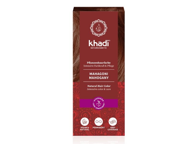 khadi Pflanzenhaarfarbe Mahagoni 100 g Vegane Haarfarbe hergestellt nach Ayurvedischer Rezeptur