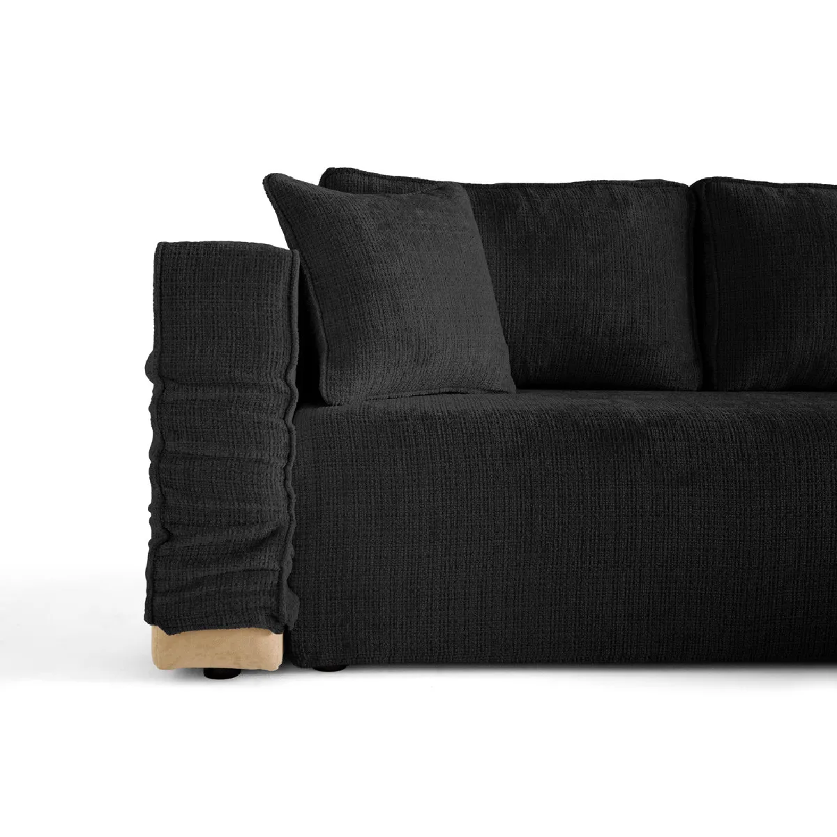 Housse Velours Texturé BestMobilier Topaze - Gris Anthracite