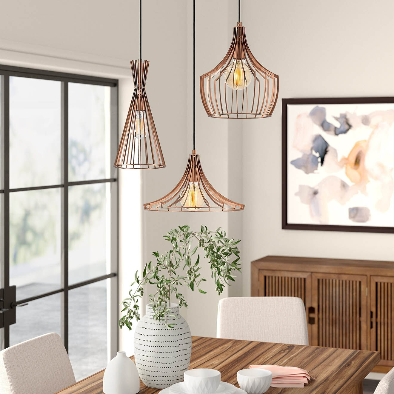 Opviq Suspension Mezopotamya  cuivre - D.110x122 cm