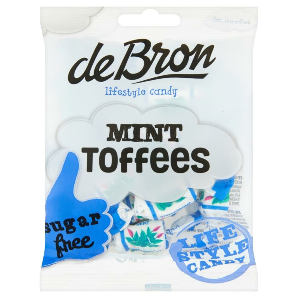 6x De bron Suikervrije Mint Toffee 90 gr