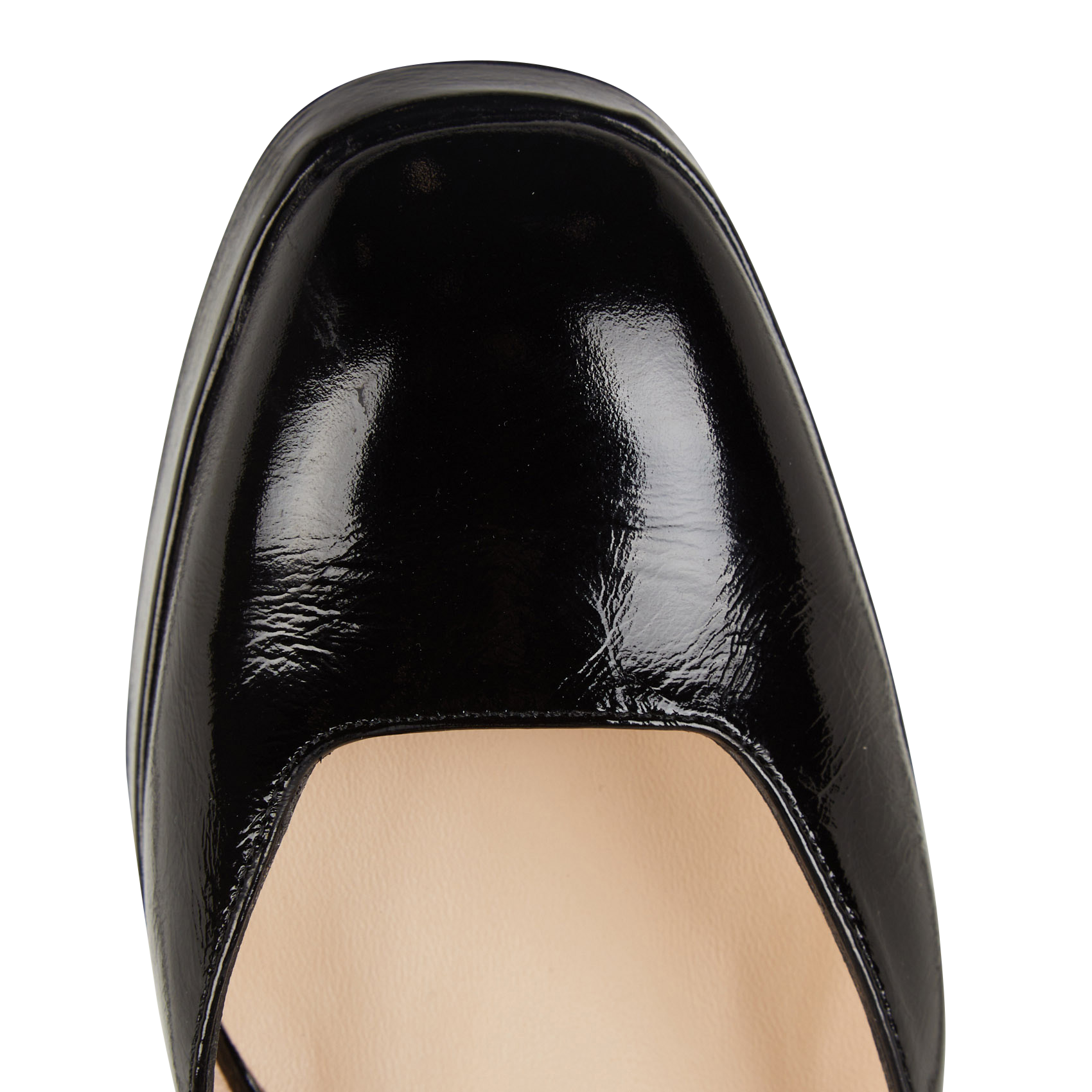 NELLA - Babies en cuir vernis craquelé | Noir