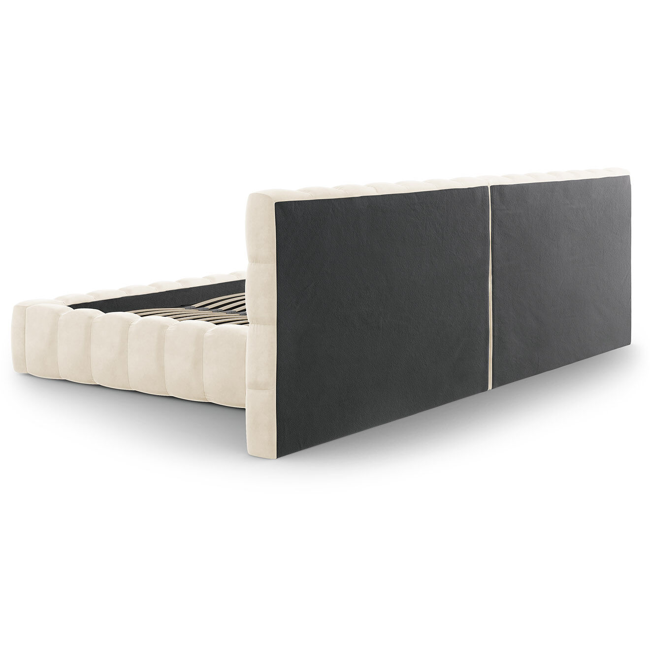 Cosmopolitan Design Lit avec coffre de rangement Bali Velours beige clair - 200x200 cm