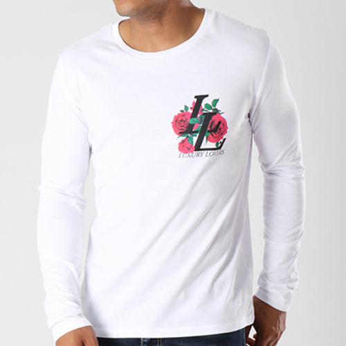 Tee Shirt Manches Longues Emblem Back Blanc