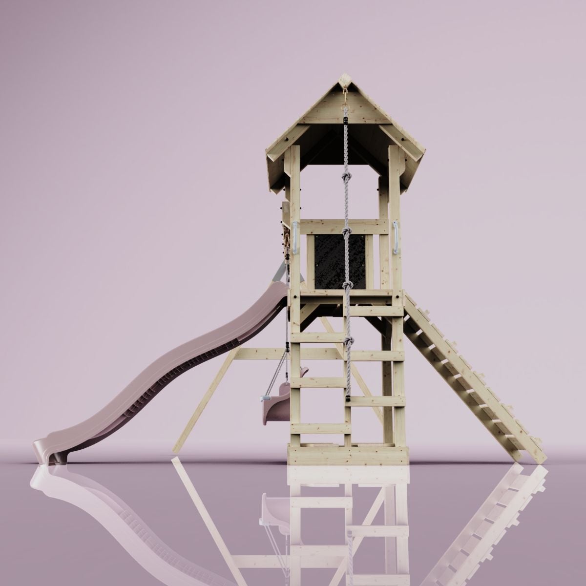 PolarPlay Vimmerby houten speeltoren in roze