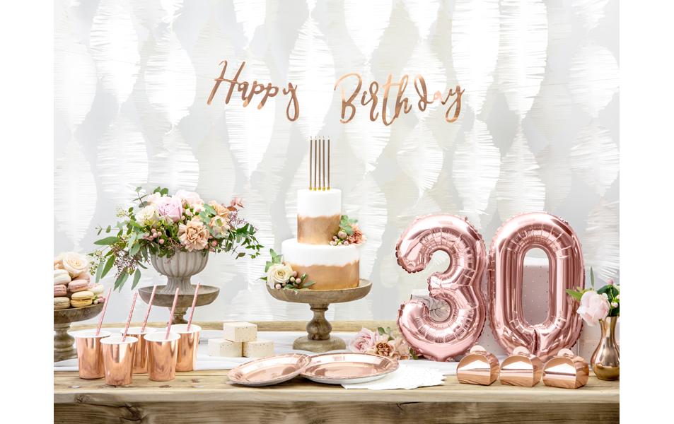 Einwegbecher Uni 220 ml, 6 Stück, RosegoldPappbecher für Partys