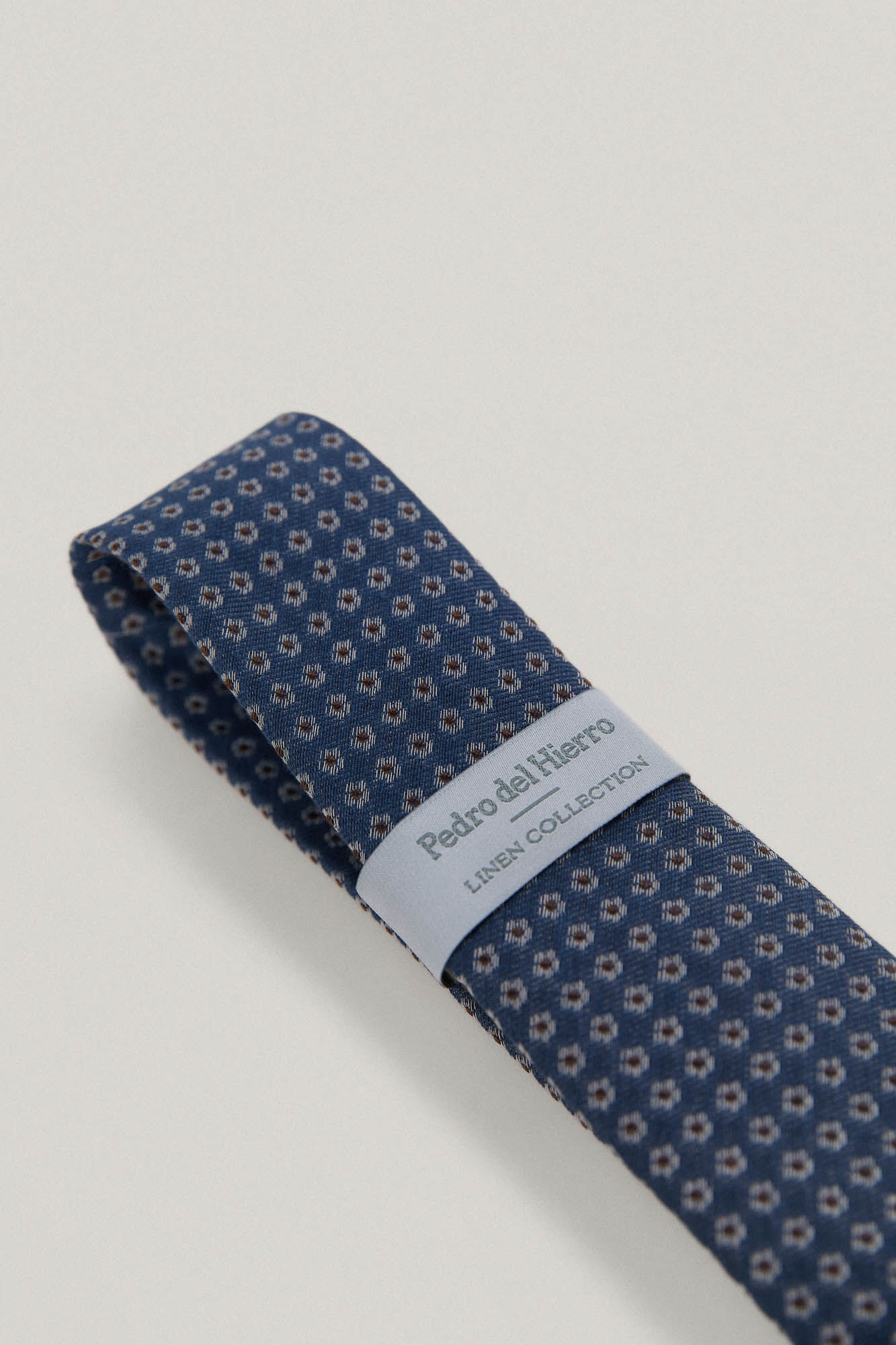 Gravata de linho estampada - Azul