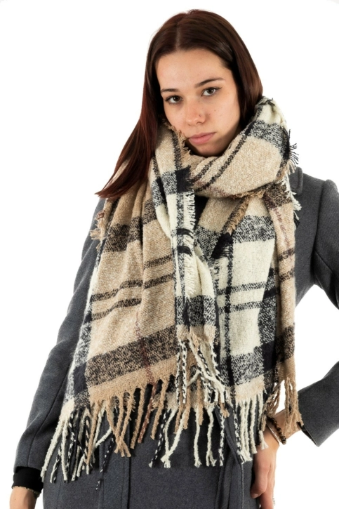 echarpe barbour tartan boucle scarf beige