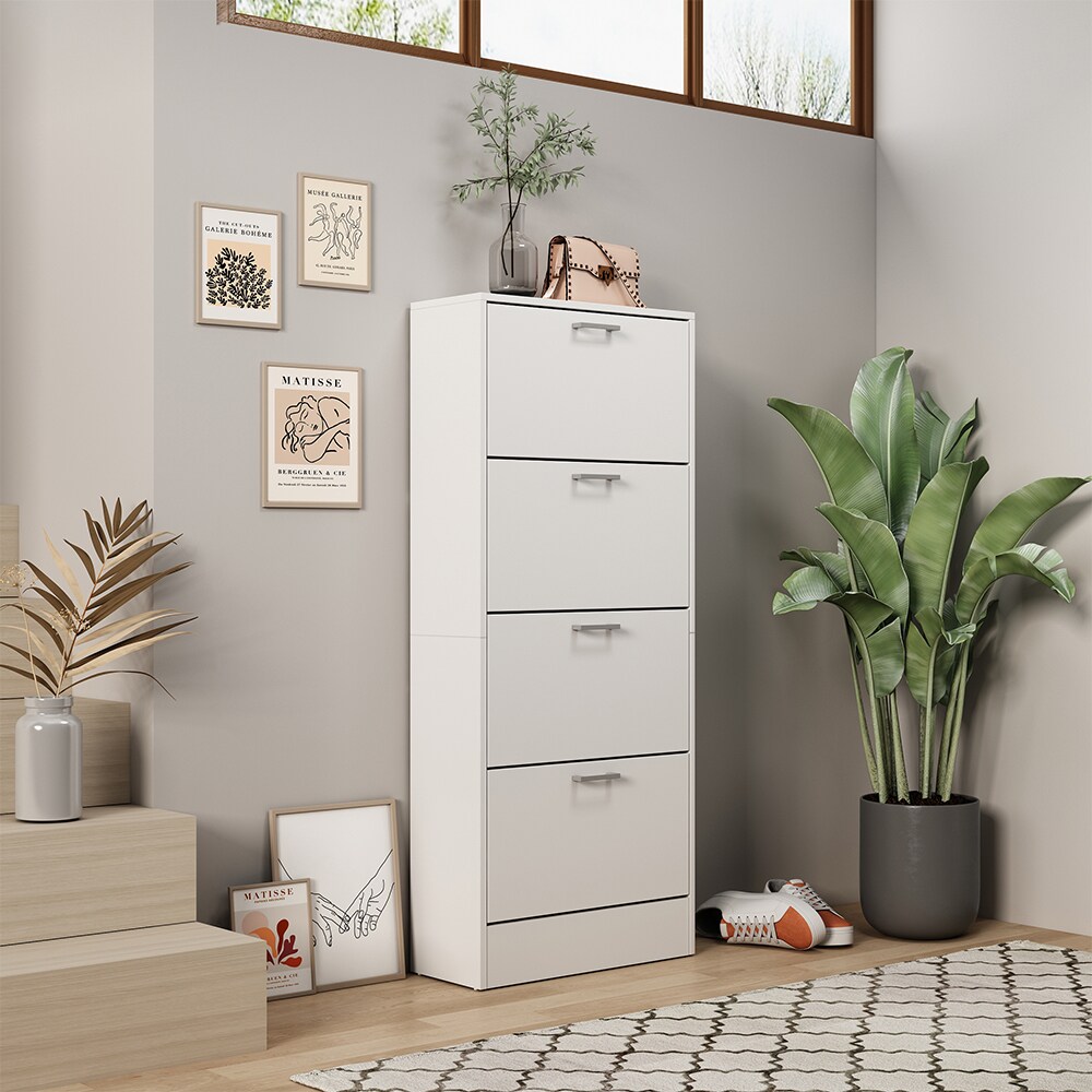 Oskar-Store Schuhkipper Georg Weiß, 63 x 150 cm, Schuhschrank mit 4 Fächer, modern