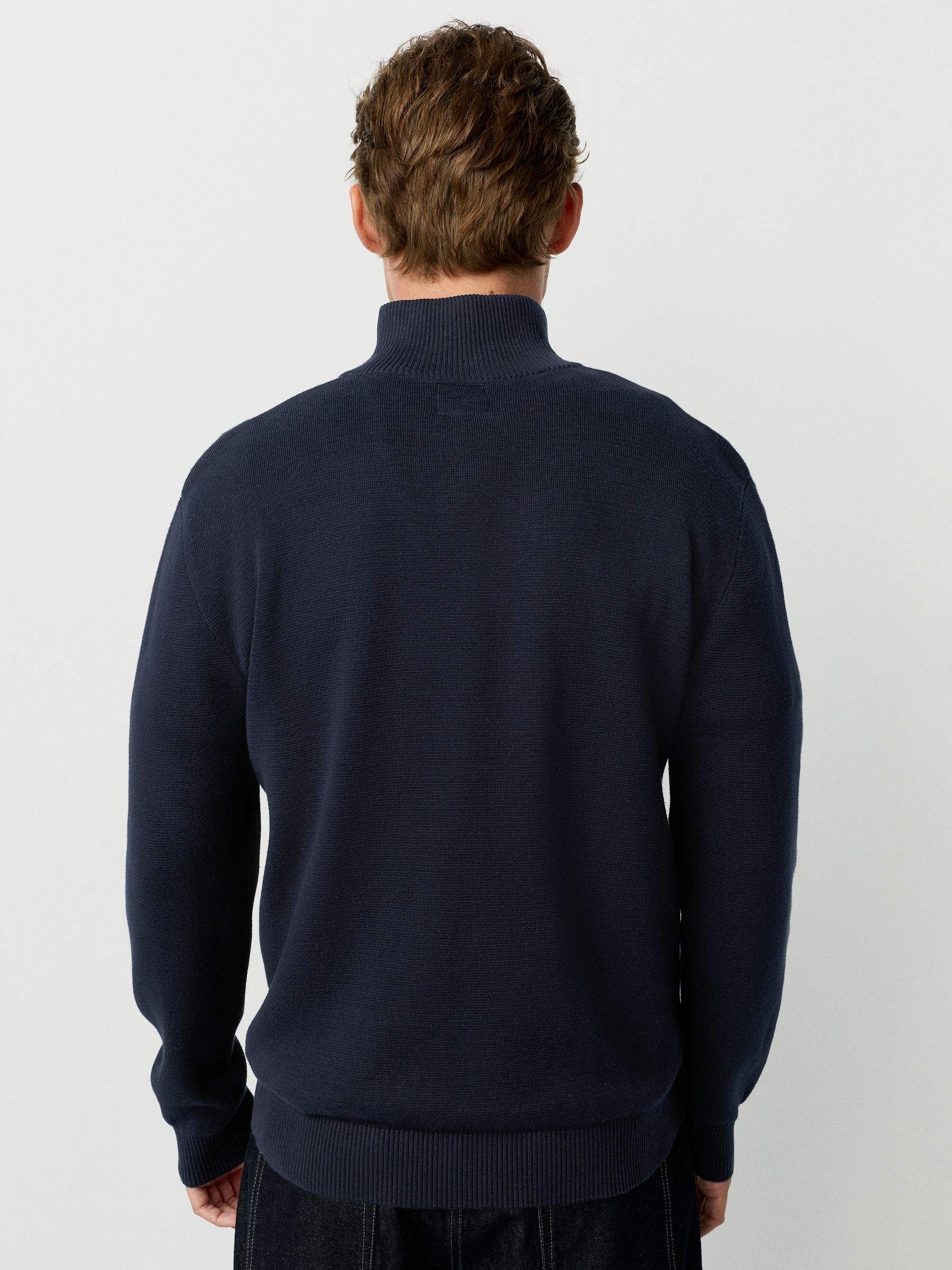Zwart/marineblauw - Regular Fit Premium Kwart Rits Truien 2 Pakket