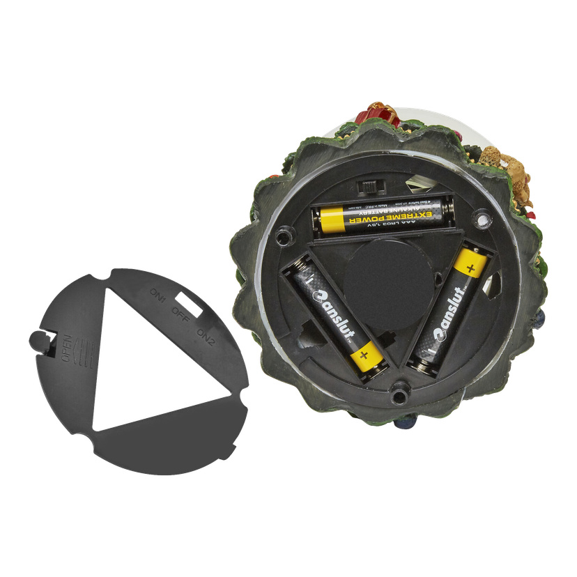 Spillende snøkule med LED-belysning 15 cm