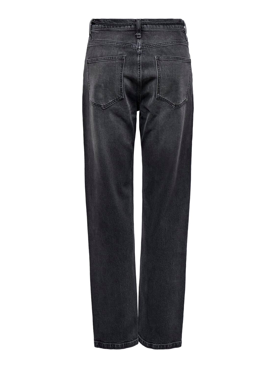ONLGYPSY Hohe Taille Gerade geschnittener Slim Fit Jeans Washed Black