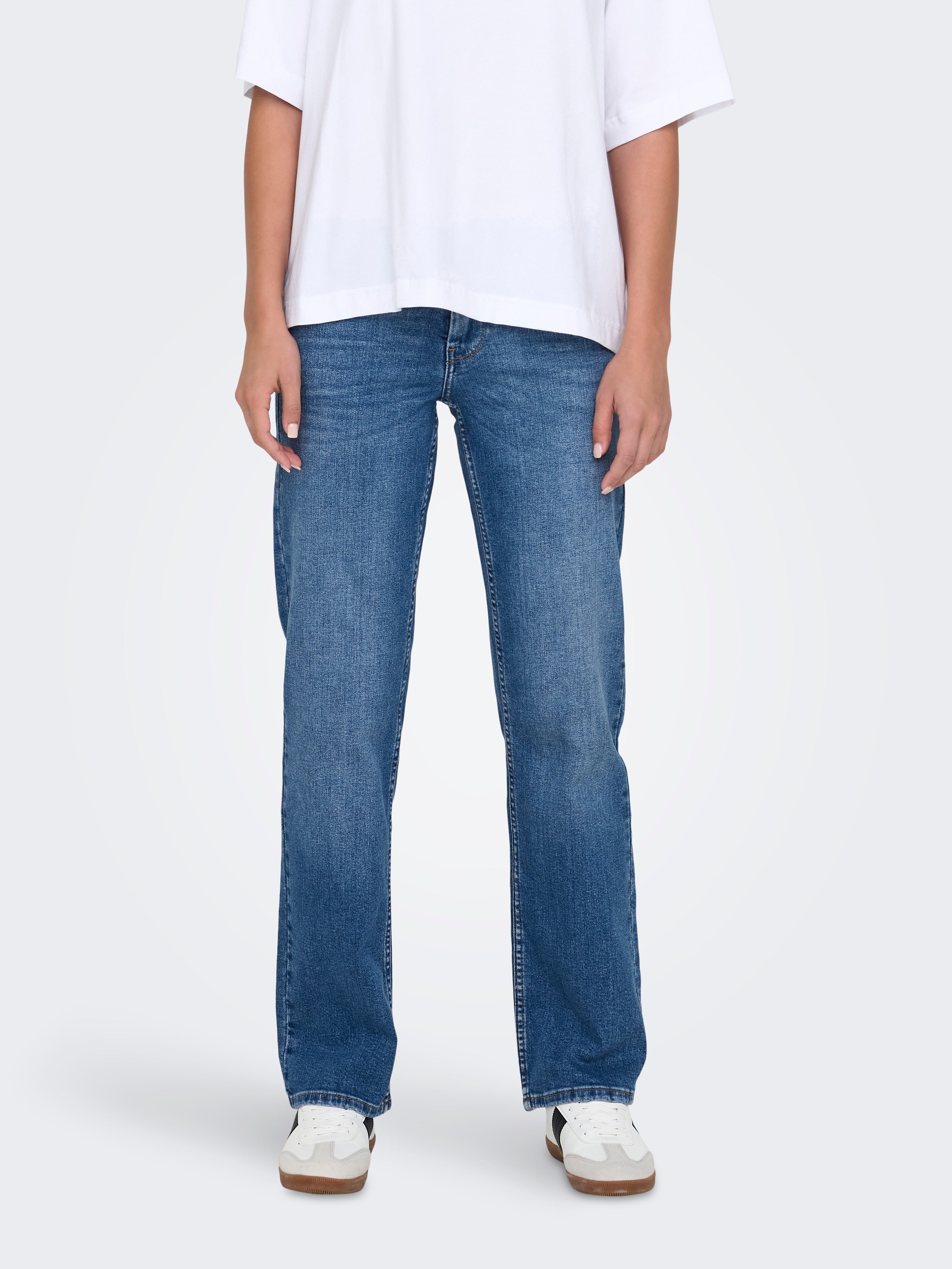 ONLLOPEZ Niedrige Taille Karotte Jeans Medium Blue Denim