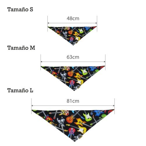 Bandana Rock Heroes para Cães, Preta