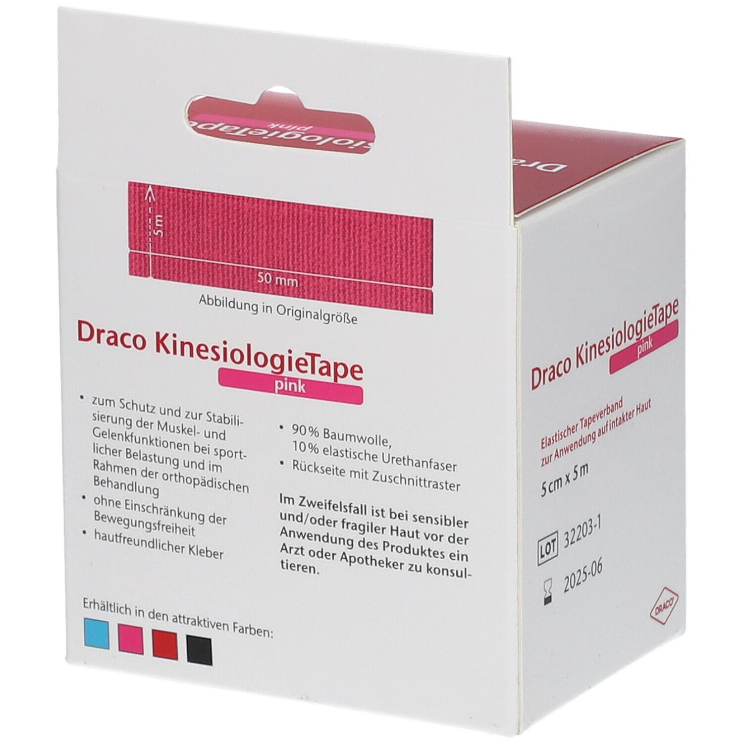 Draco KinesiologieTape 5 x 5 cm Türkis