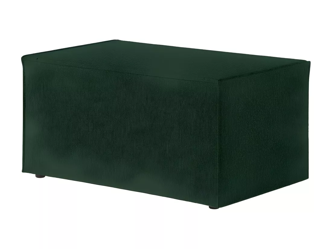 Pouf en tissu bouclette Clarisse - Vert - L90 x P50 x H41cm - Loungitude