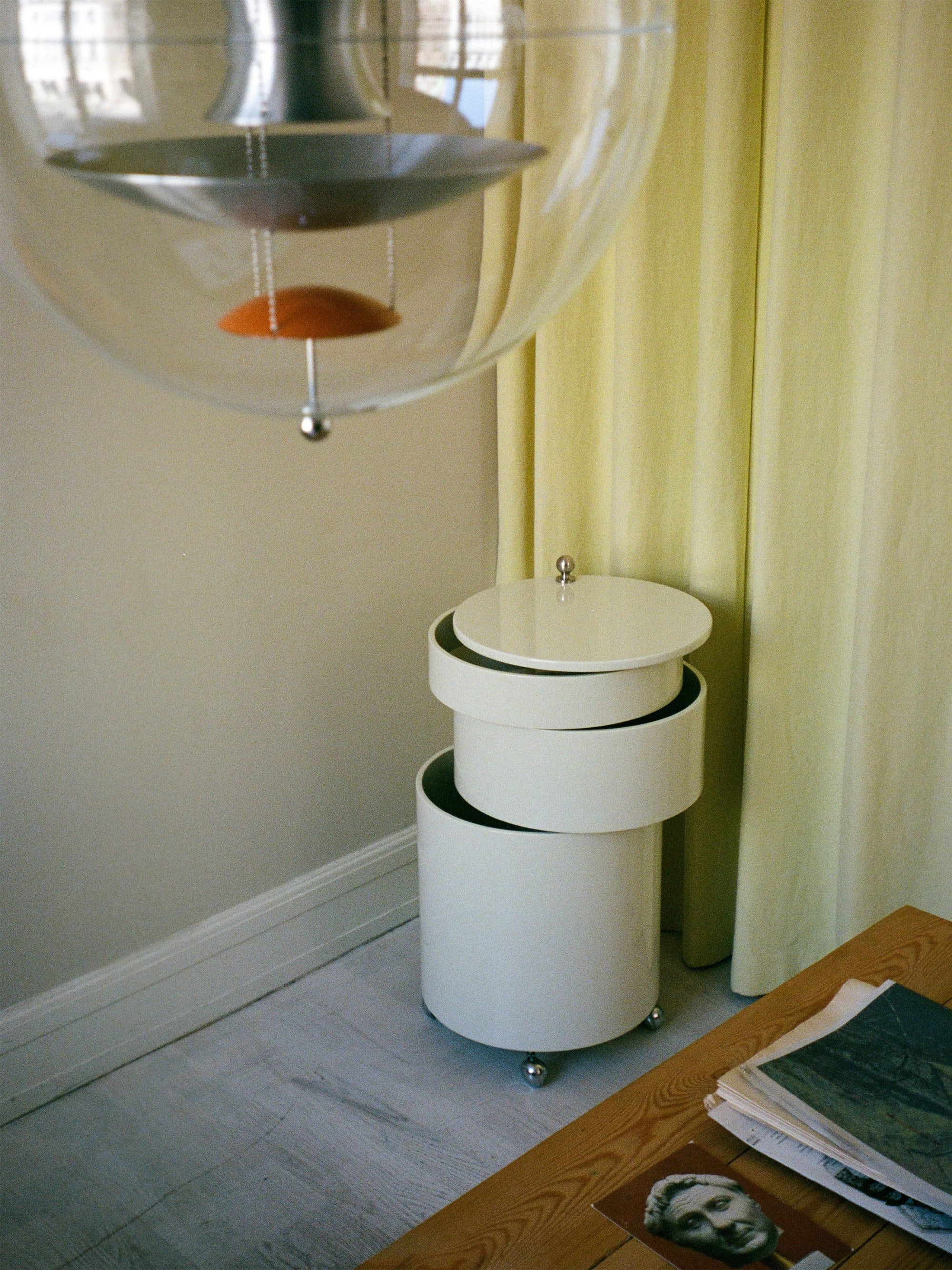 Ronde rolcontainer Barboy, Design Verner Panton