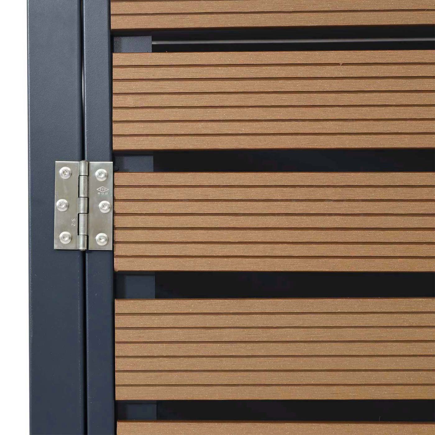 3er Mülltonnenverkleidung MCW-K14, Mülltonnenbox mit Pflanzkasten, 124x200x84cm WPC Edelstahl 107kg ~ Teak-Optik