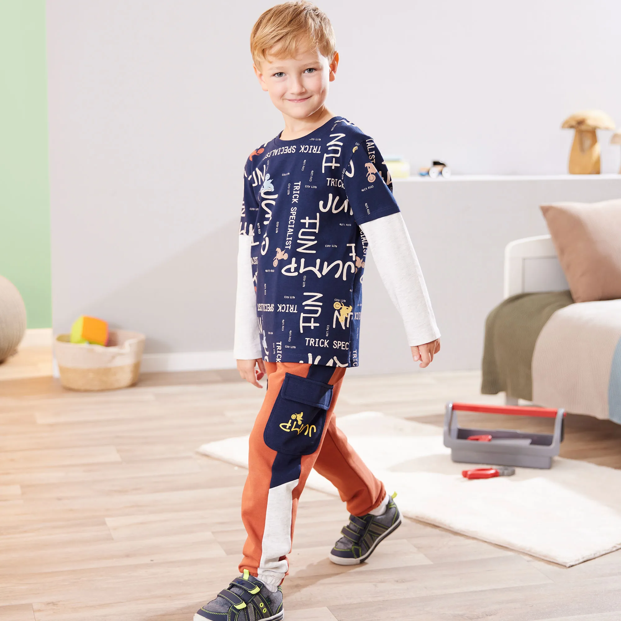 Jungen-Set mit Cargo-Taschen, 2-teilig