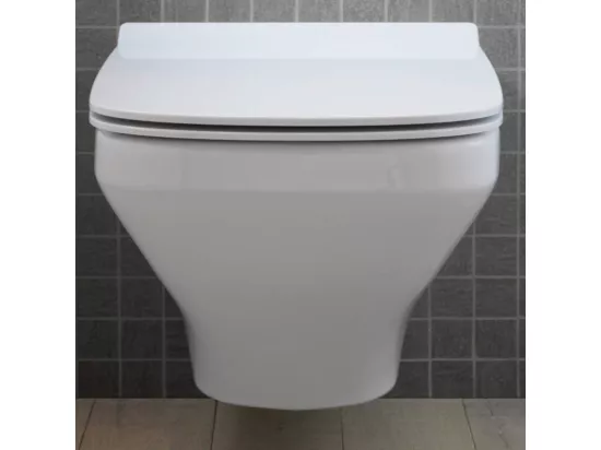 Pack WC suspendu sans bride DURAVIT Durastyle avec abattant frein de chute + bati support SIAMP + Plaque de commande chromée