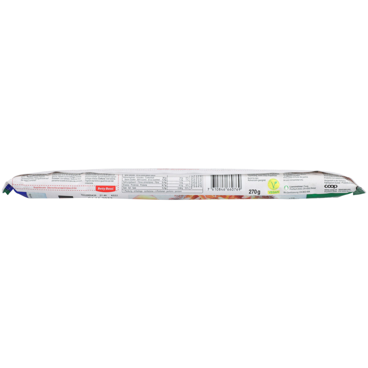 Betty Bossi Naturaplan Bio Dinkel-Kuchenteig rund ausgewallt Ø32cm