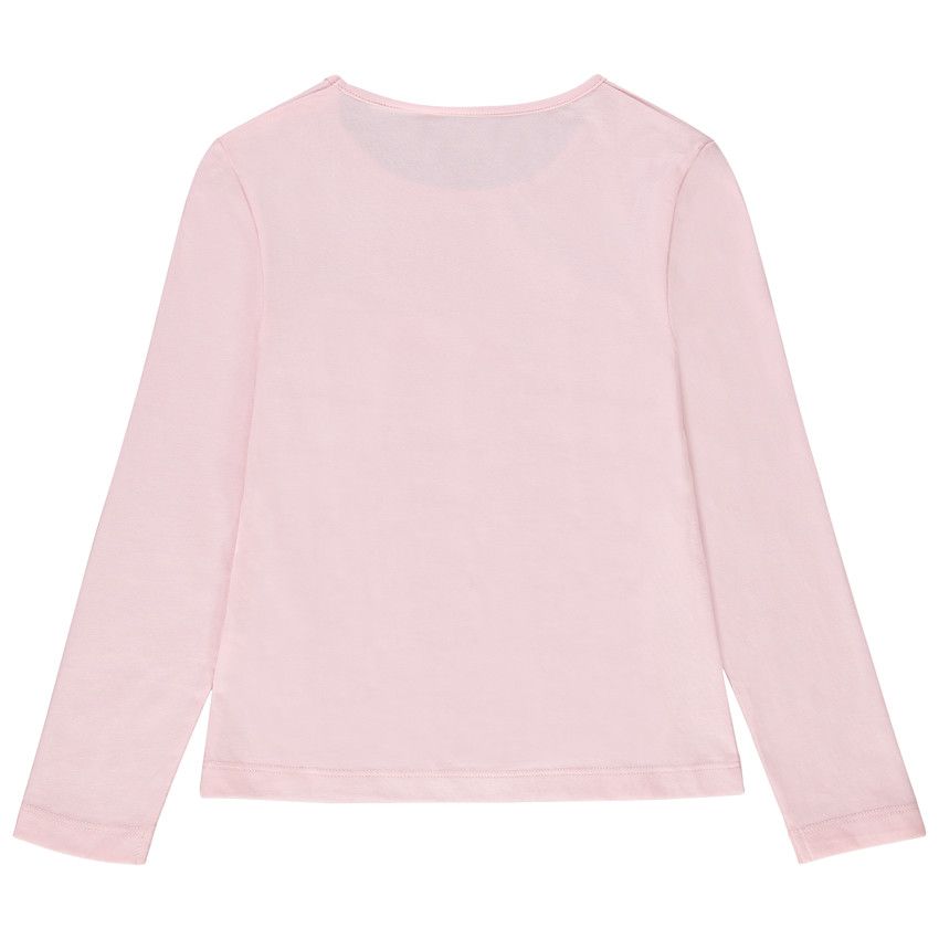 T-shirt manches longues print fantaisie pour fille - Rose