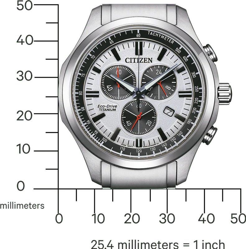 Citizen - Eco-Drive Chronograaf - Zilver - Titanium - Waterdicht tot 10 bar