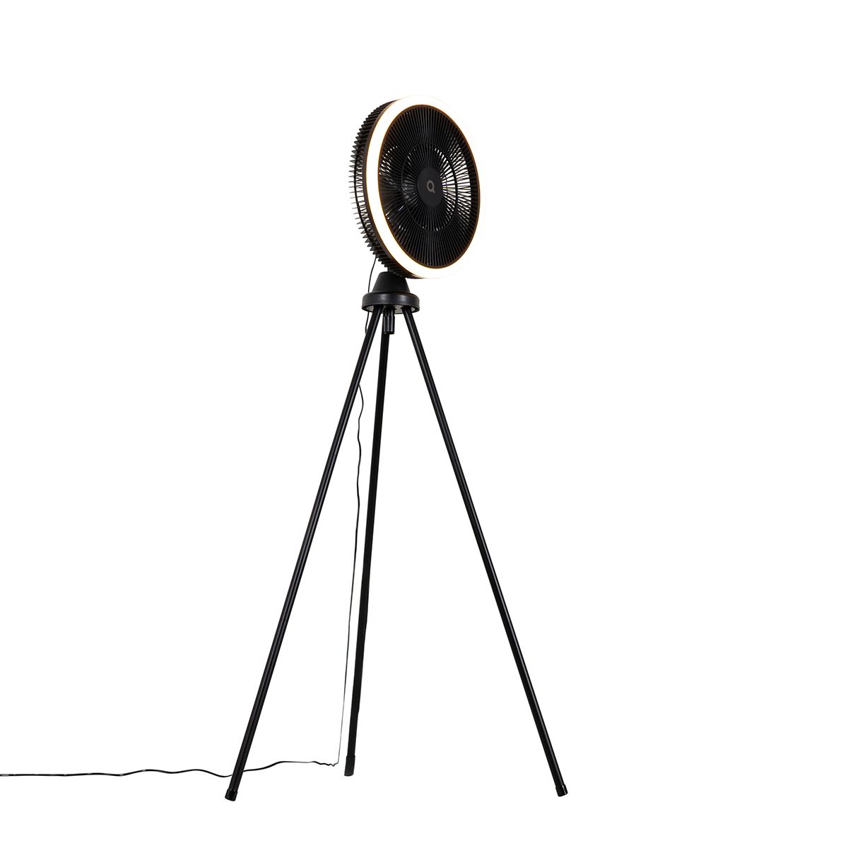 Vloerventilator tripod zwart incl. LED 3-staps dimbaar - Meric