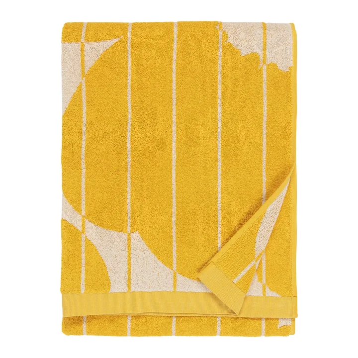 Marimekko - Vesi Unikko Handtuch, 50 x 70 cm & 70 x 150 cm, spring yellow / ecru (4er-Set)