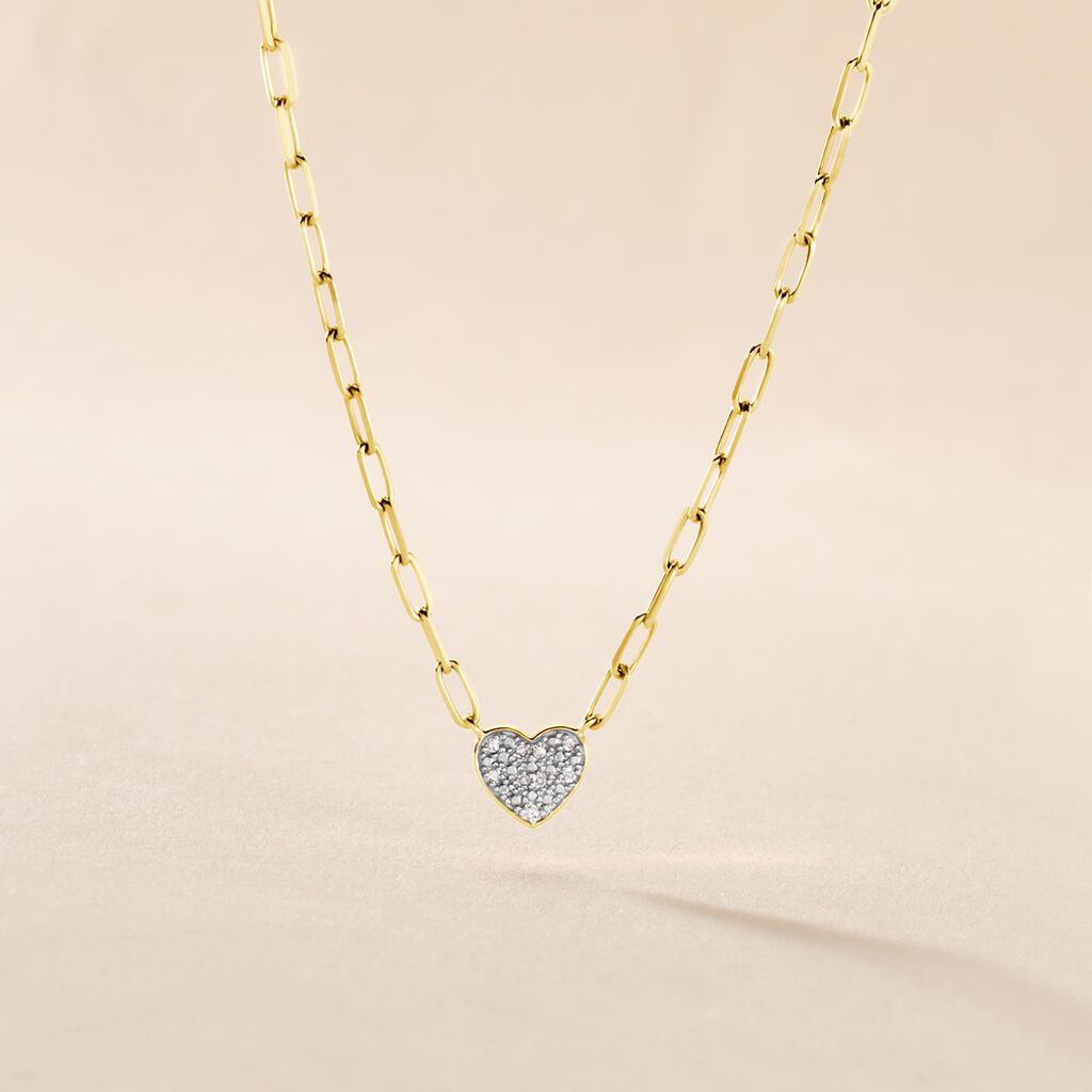 Collier Loved One Or Jaune Diamant