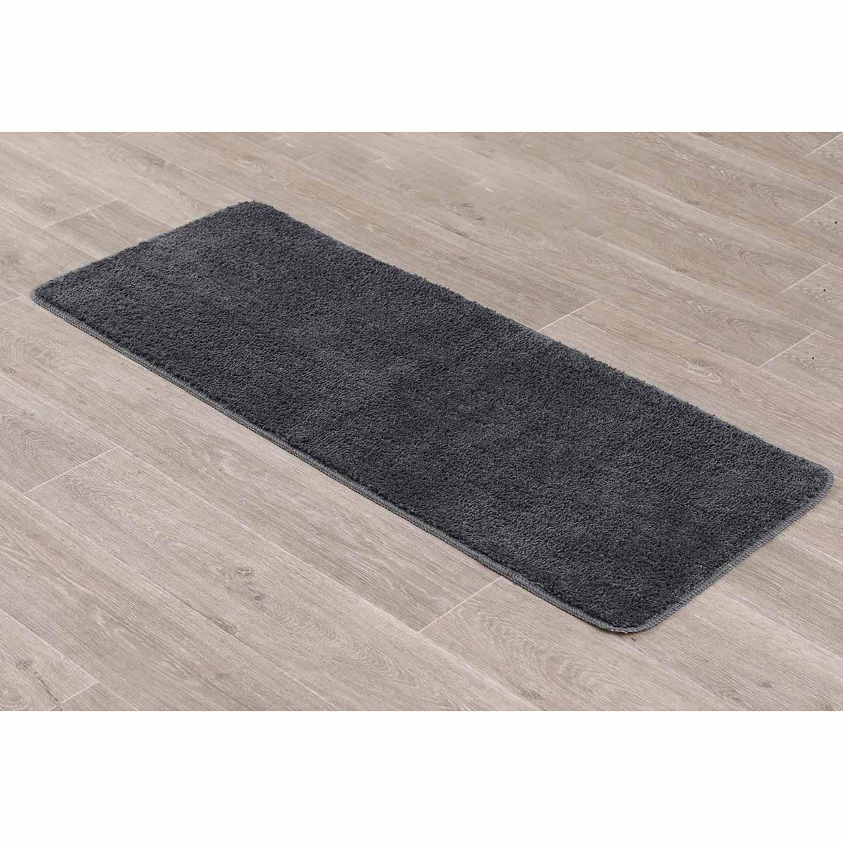 TAPIS DOUBLE VASQUE 50X120CM DESSOUS LATEX GRIS FONCE