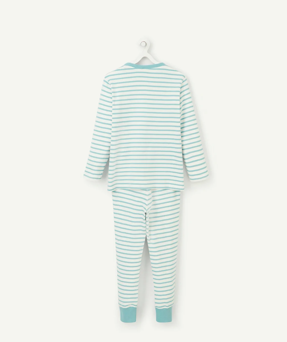 PYJAMA GARÇON IMPRIMÉ À RAYURES AVEC MESSAGE
