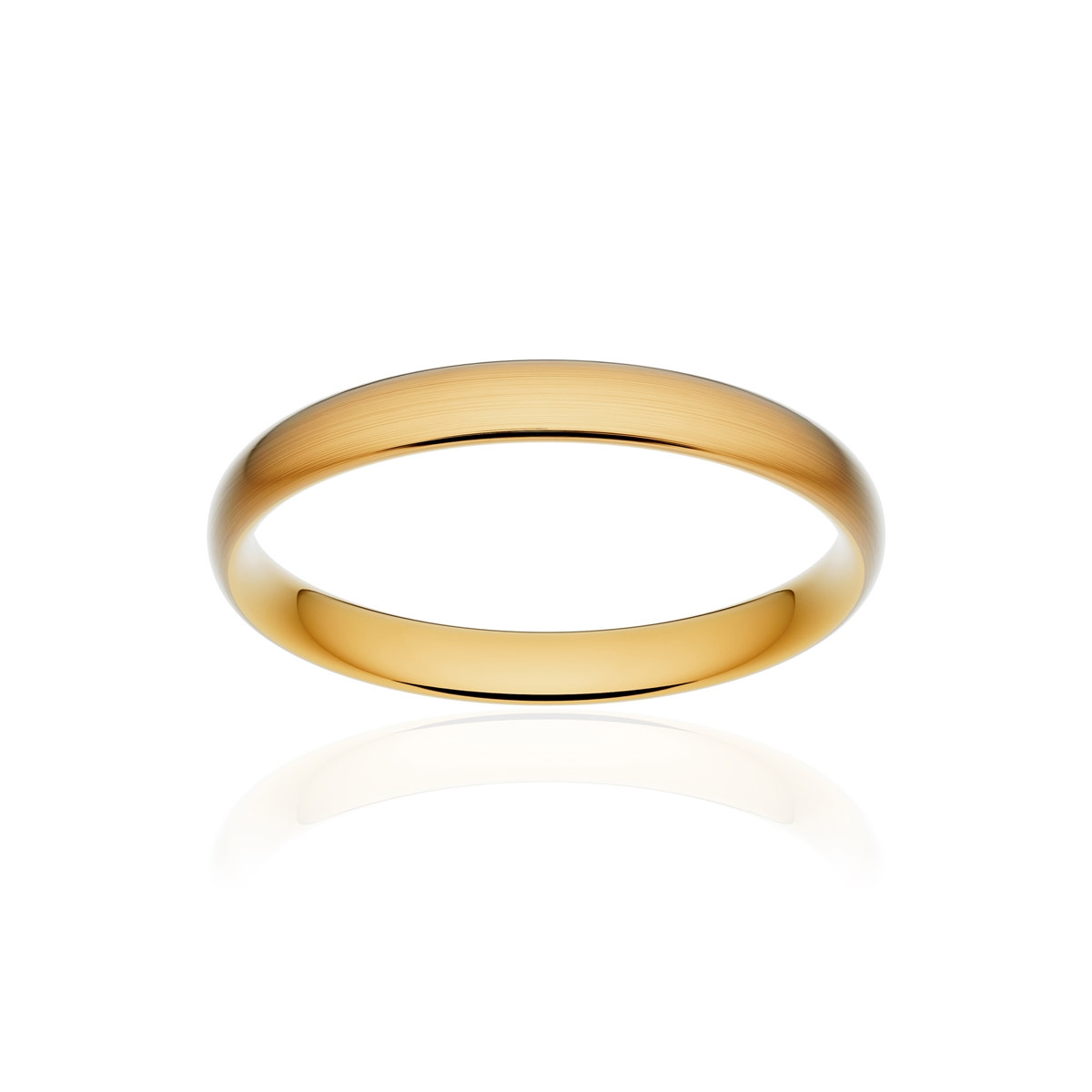 Alliance or 375 jaune brossé demi-jonc confort 3mm