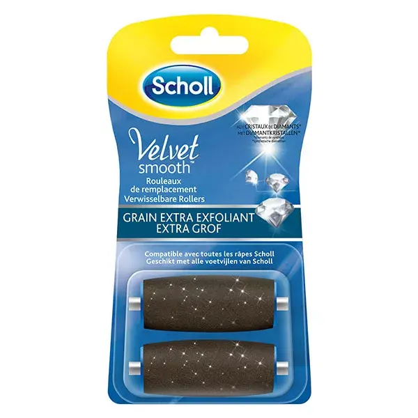 Rolos de substituição esfoliantes Scholl Velvet Smooth Extra (2 unidades)