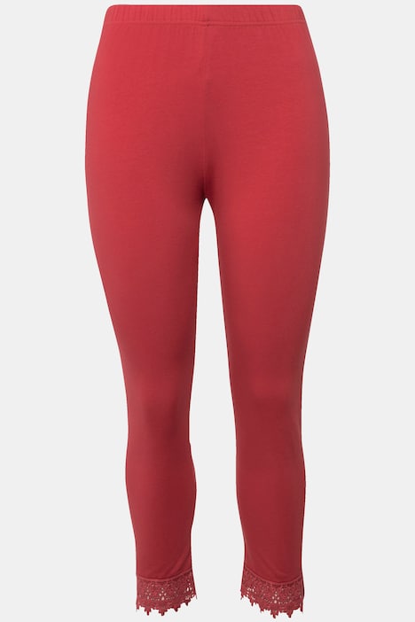 7/8-Leggings, Saumspitze, Biobaumwolle